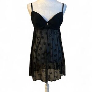 Juicy Couture Black Chemise Elegant Sleepwear